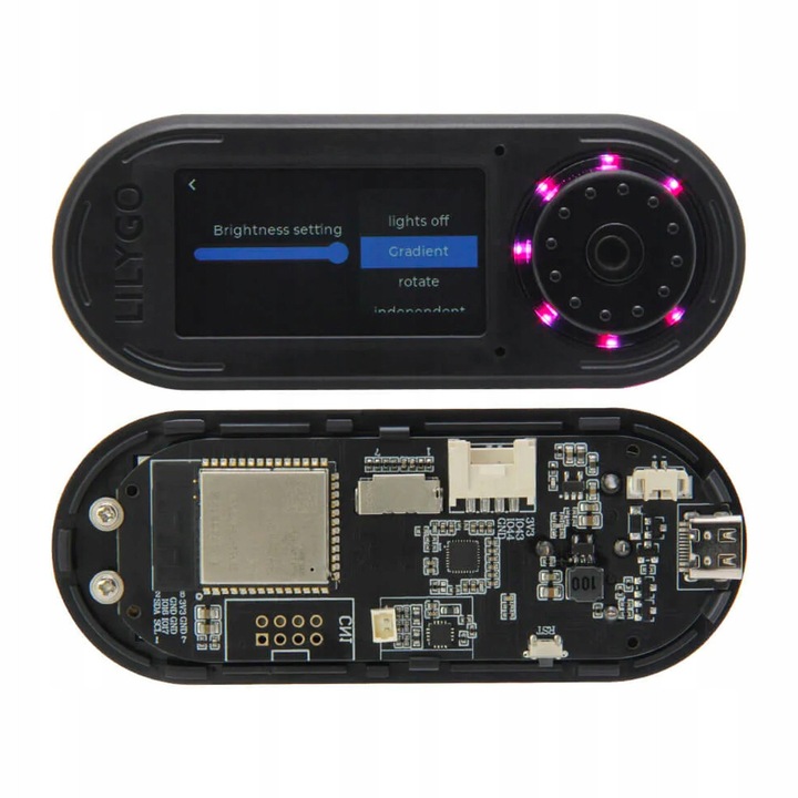 Modul control LILYGO T-EMBED ESP32-S3, LCD 1.9", WiFi, Bluetooth, 96x39x11mm, set complet