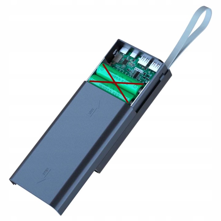 Set carcasa powerbank 16x18650, 2xUSB, QC, dimensiuni 170x84x62mm