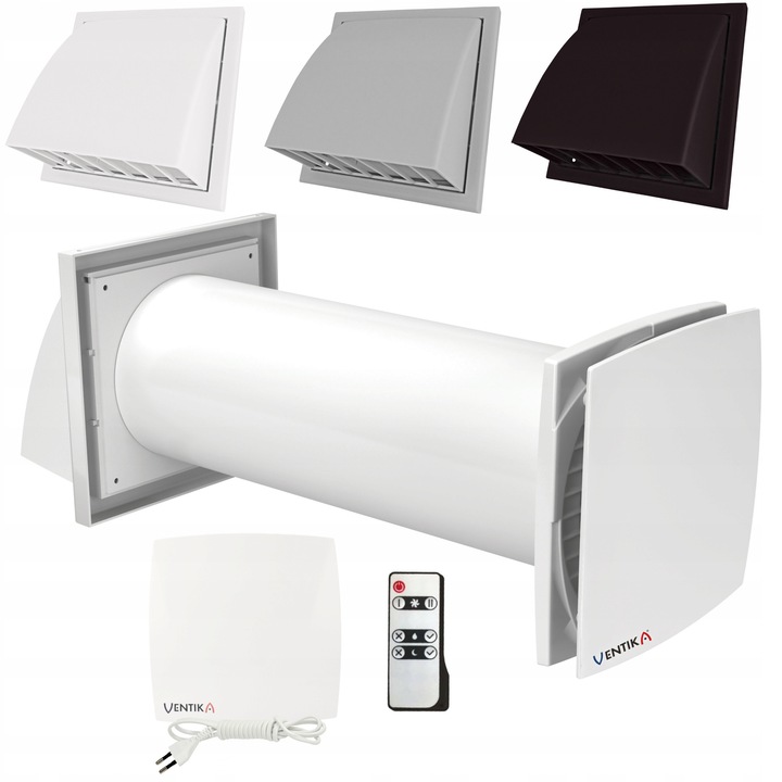 Ventilator decentralizat VENTIKA SOLO+ 150mm, 60m3/h, alb, cu telecomanda