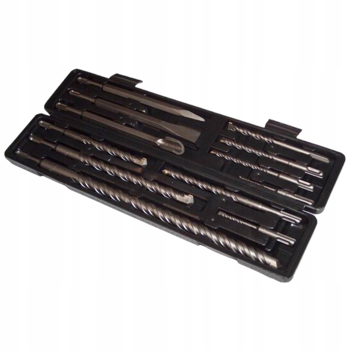 Set de burghie Mar-Pol SDS-Plus 12 piese, 9 burghie si 3 dalti, multicolor