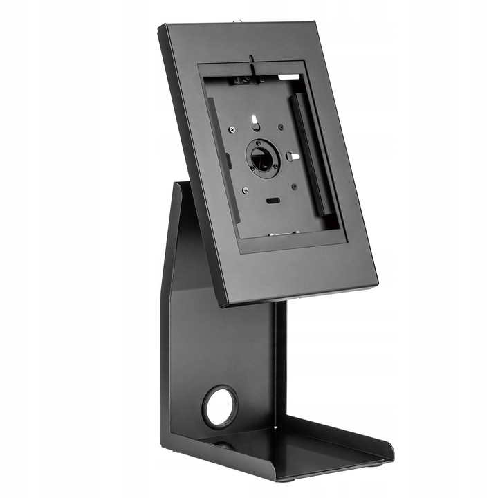 Suport POS Maclean MC-336 pentru tableta si imprimanta fiscala, negru, 1kg max, cu incuietoare antiefractie