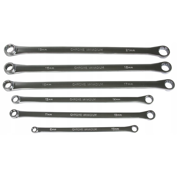 Set chei ochiuri simple lungi 8-21 mm, SilverTools, 6 bucati, cromovanadiu