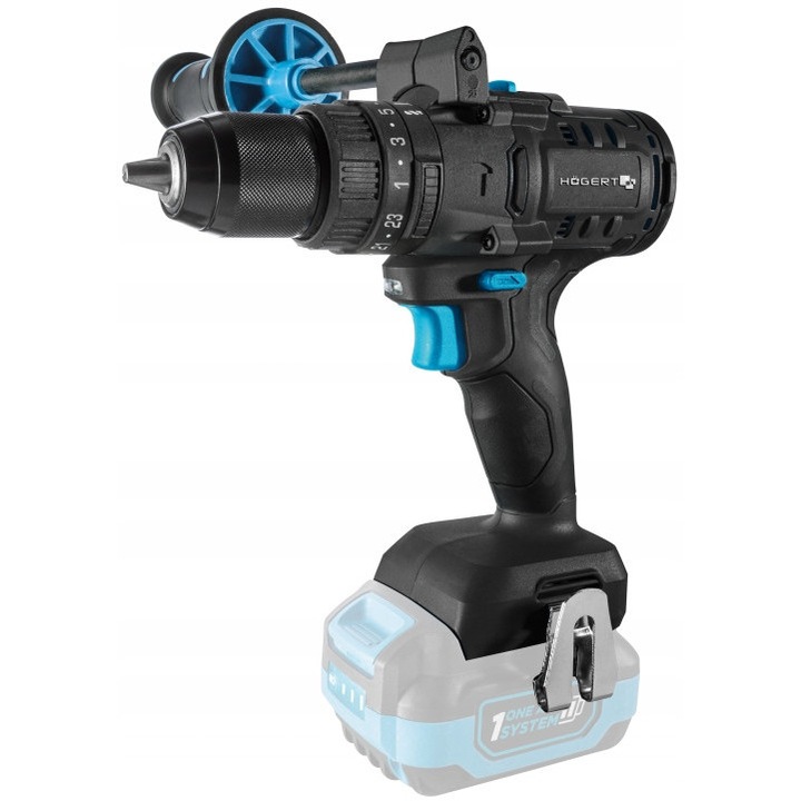Set masina de gaurit si insurubat cu acumulator, HOGERT, 18V, 2 acumulatori, 200 Nm, LED