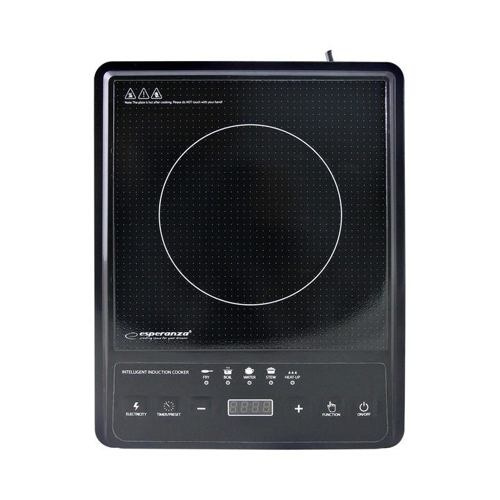 Plita electrica Esperanza EKH011, 2000W, 1 zona de gatit, neagra, 36x28x7cm