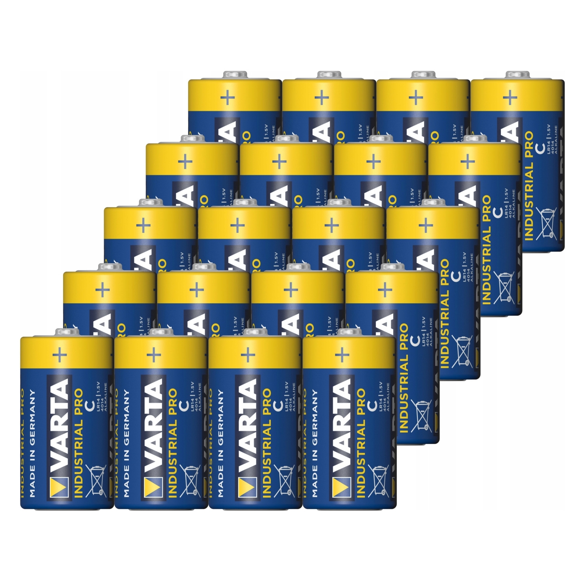 Ac Pro R14 Комплект 20 батерии VARTA Industrial Pro R14 1,5V, 7800mAh, 24,9x50mm ...