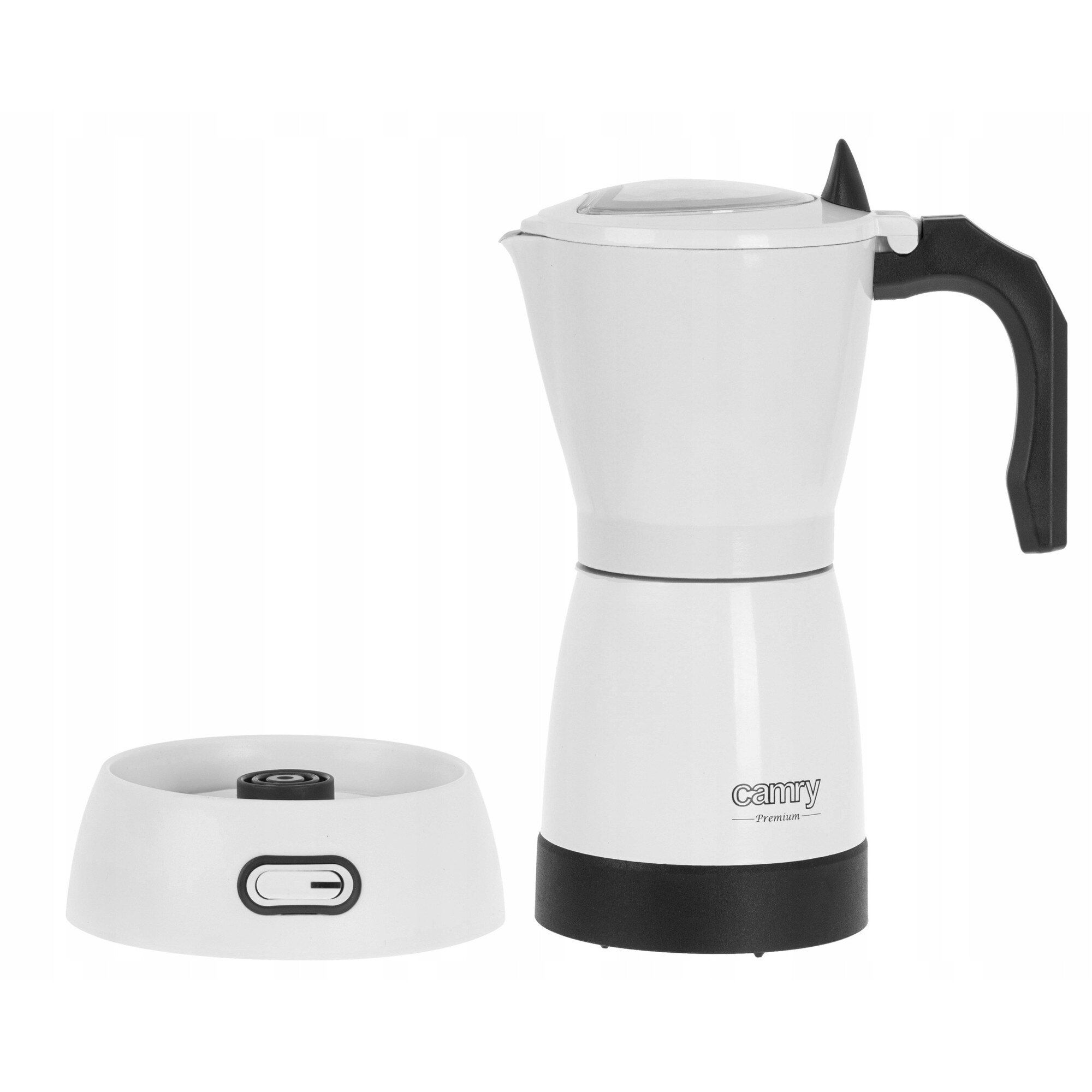 Cafetiera Moka electrica Camry CR 4415W YX9N4VXQ, 300 ml, alb/negru