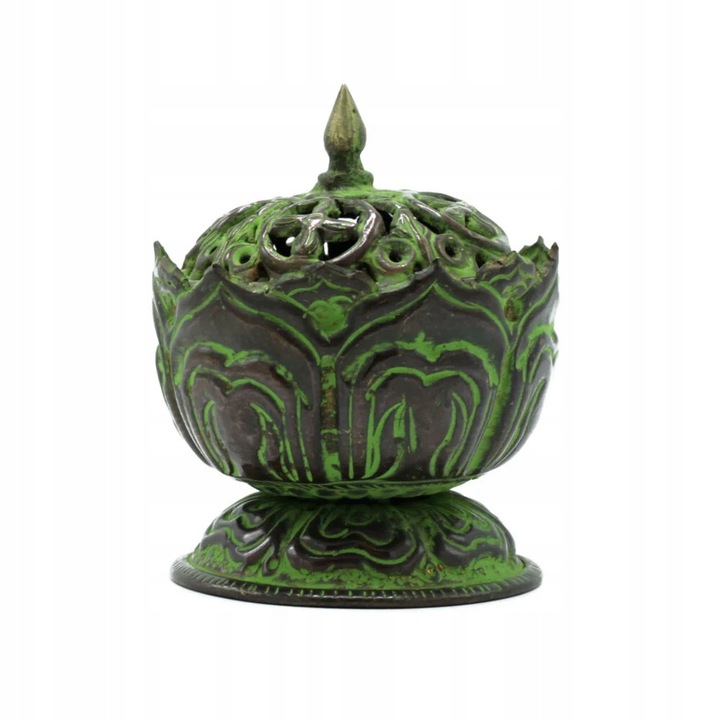 Arzator tamaie tibetan din bronz, Micul Lotus, 10x10x15cm