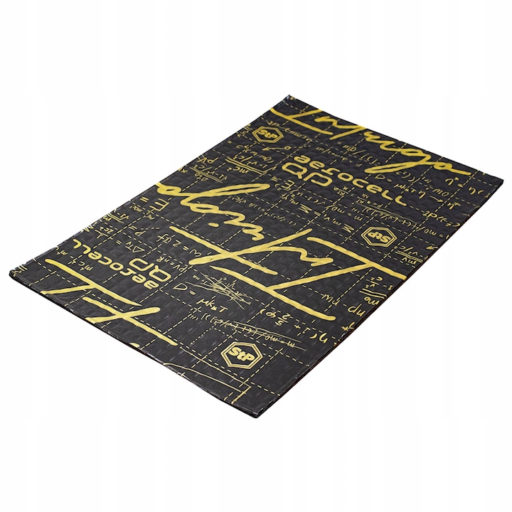 Covoras izolatoar StP Aerocell Intrigo 6mm, 50x32cm, pentru reducerea zgomotului, cu adeziv, negru/galben