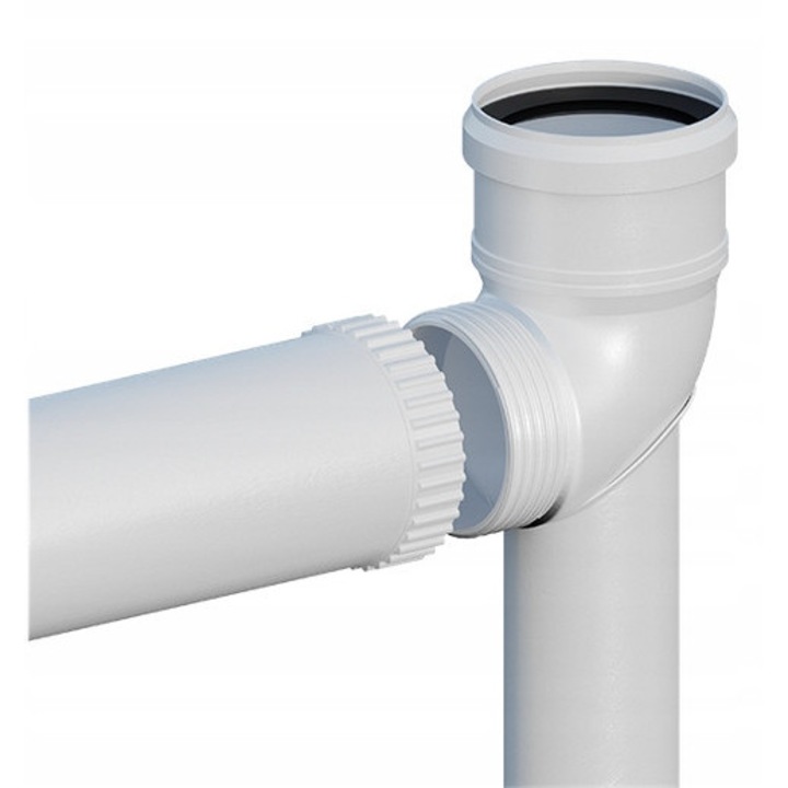 RICOM 90° könyök DN 80, polipropilén, tartóval