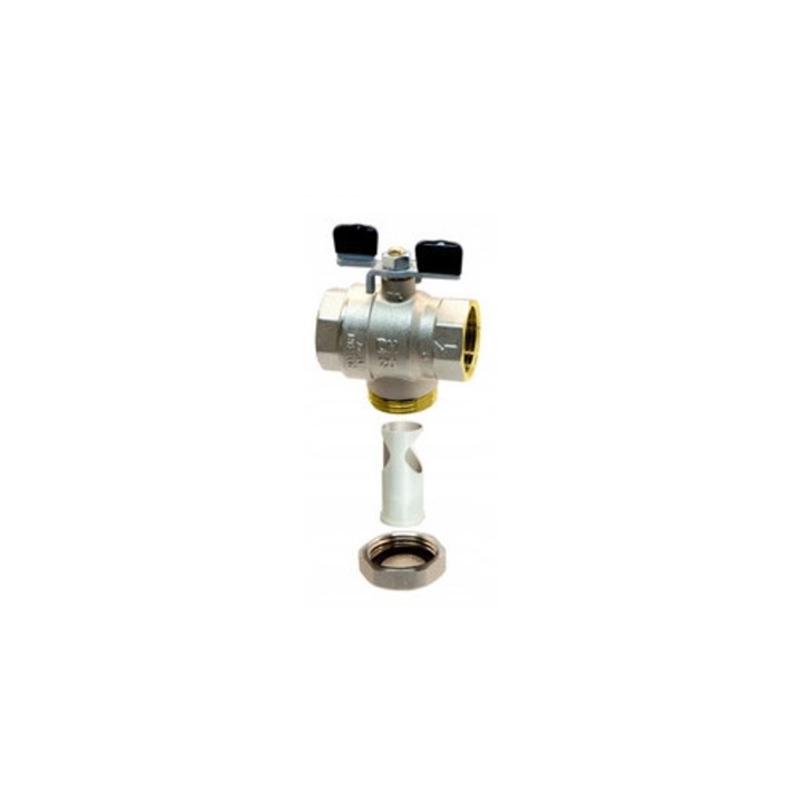 Robinet cu bila Womix 3/4" cu filtru, pentru instalatii de incalzire