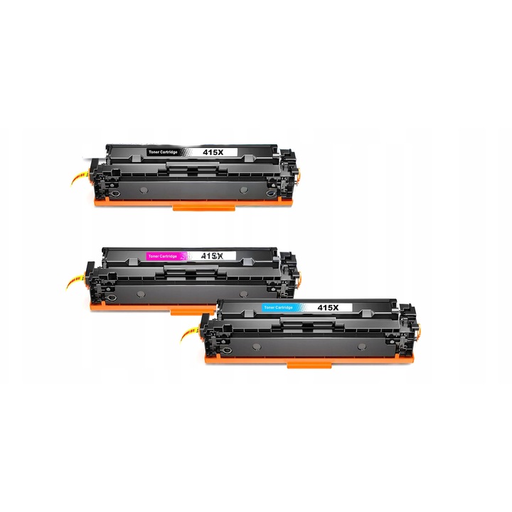 Set toner 415X, 3 culori, negru, cyan, magenta, pentru imprimante HP LaserJet Pro si Enterprise