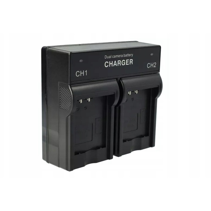 Incarcator dublu pentru baterii Nikon EN-EL12, incarcare simultana, indicator LED, compact