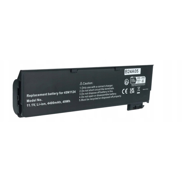 Baterie externa 49Wh pentru Lenovo ThinkPad T450 T460 X240 X250, 4400 mAh, 3 celule, neagra