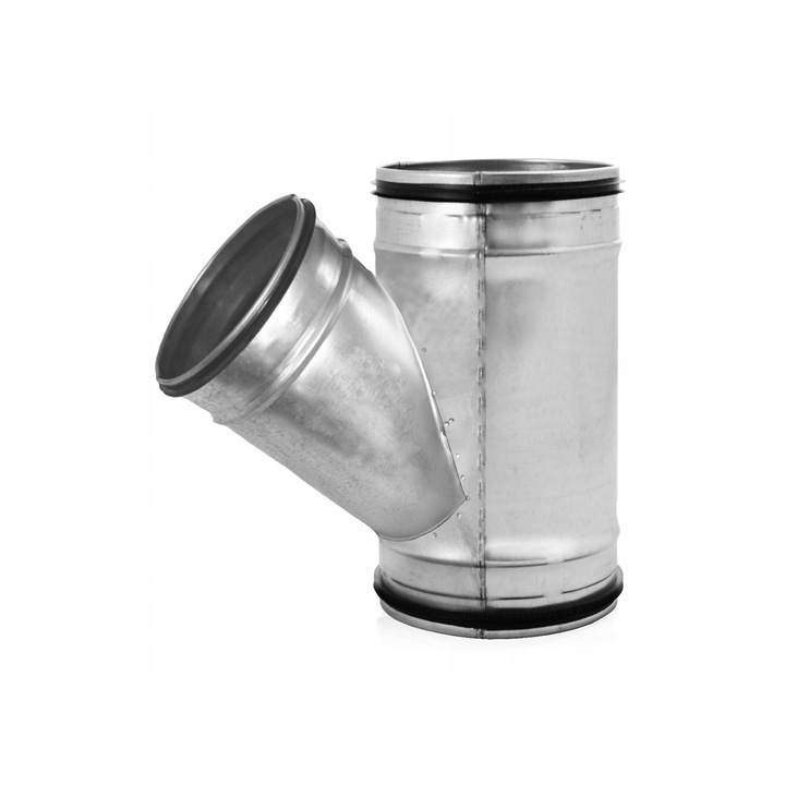 Reductie etansa in T, Alnor 250x125mm, reductie 45°, cu garnitura, din tabla zincata