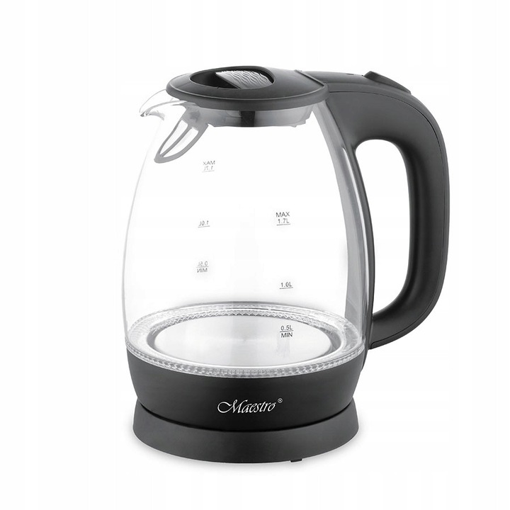 Maestro MR063 elektromos vízforraló, 1,7L, üveg, 1850W