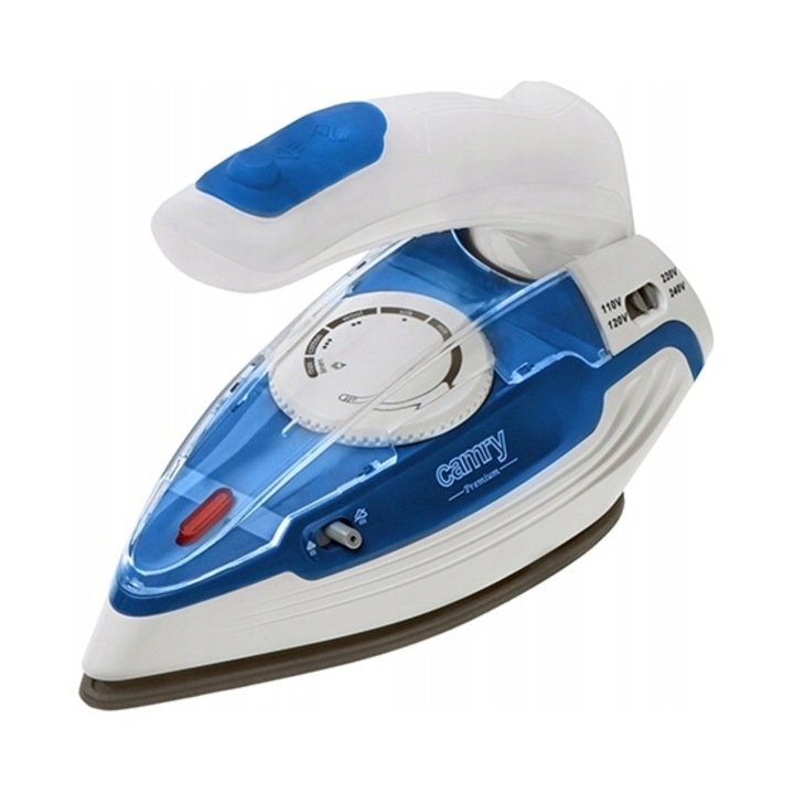 Zelazko parowe turistic Camry CR 5040, 1600W, uderire abur 50g/min, alb-albastru, 20,3x9,3x9,4cm