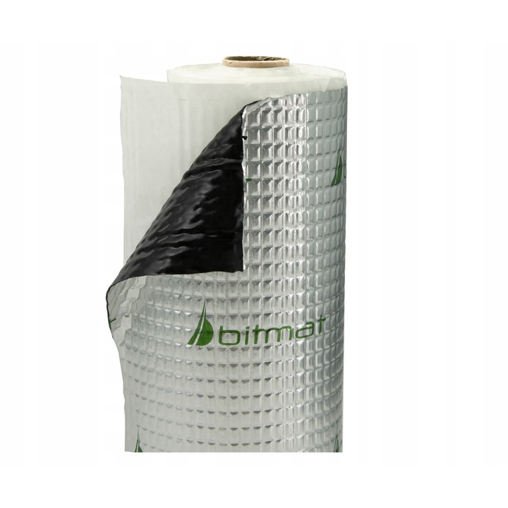 Izolatie fonica acustica Bitmat ECO-25, 2,5mm, aluminiu argintiu, 200x50cm, set de 1 bucata