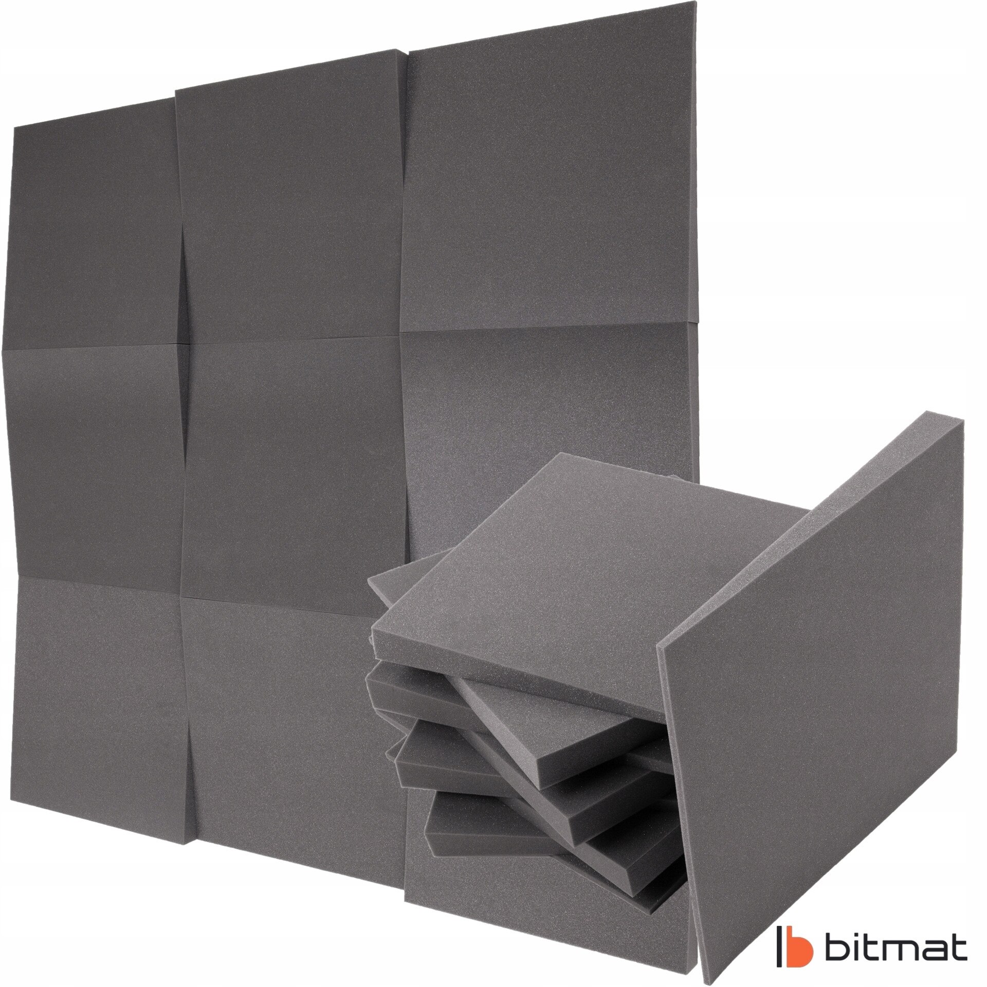 Panel acustic Bitmat 3D, 50x50x5cm, gri, 1 bucata - eMAG.ro