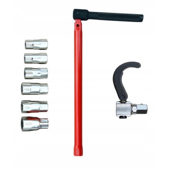 Cheie cu nasada pentru montaj baterii, Logo Tools, 8-14mm, lungime 285mm, set cu 5 nasade