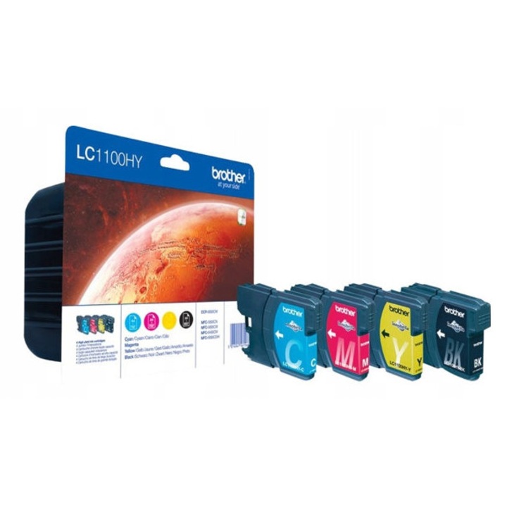 Brother LC-1100 nyomtatópatron CMYK szett, eredeti, 4 szín