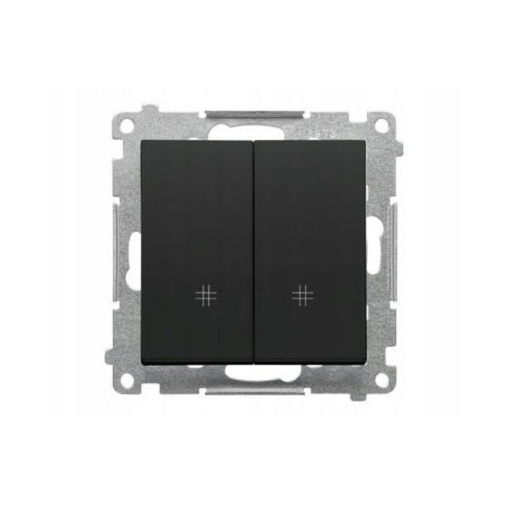 Intrerupator dublu, Simon 55, 10AX, 250V, negru mat