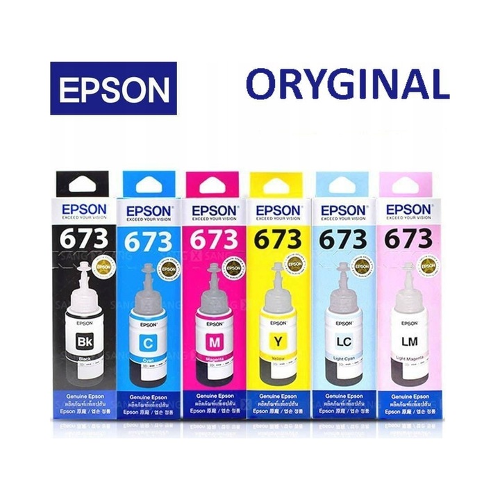 Epson 673 tintapatron készlet, 6 szín, 6x70ml, fekete, cián, magenta, sárga, világos cián, világos magenta