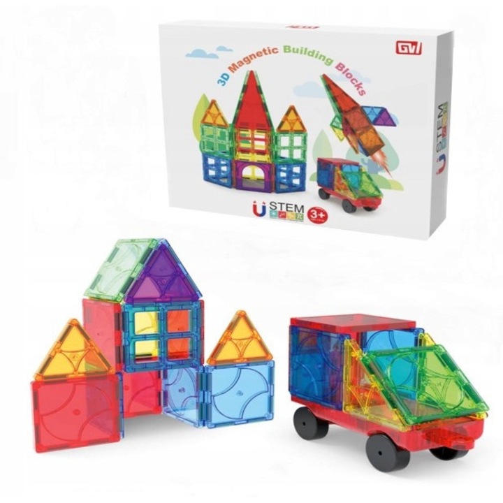 Set de constructie, Norimpex, 30 elemente, transparent, 21x24x5cm