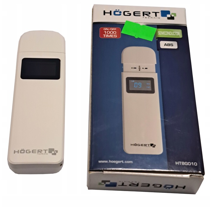 Алкотестер компактен Hoegert HT8G010, 0-0,19 BAC, полупроводников сензор, малки размери