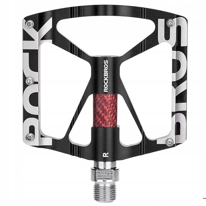 Педали за велосипед ROCKBROS, алуминиеви, 5 метални щифта, черни, 9,8x9см