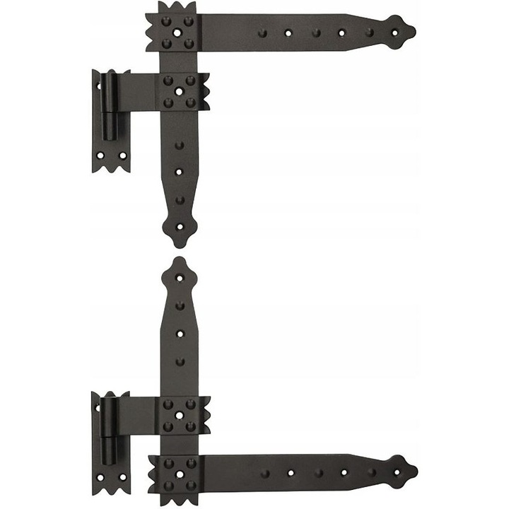 Balamale katowe pentru okiennice, negru mat, 250x230mm, set de 2 bucati