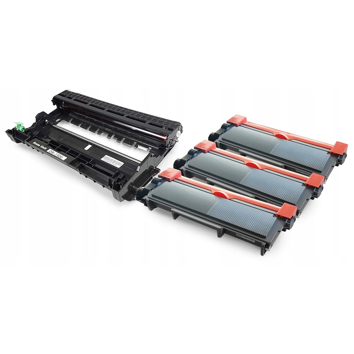 Set 3x Toner TN2320 & Beben DR2300 pentru imprimante laser Brother, negru, capacitate XXL