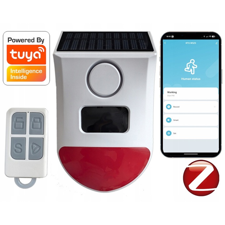Sirena Alarma externa, RTX cu PIR, Solar, Acumulator, ZigBee, 10,6x5x5cm
