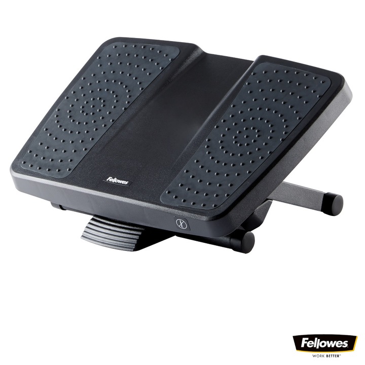 Suport ergonomic pentru picioare, Fellowes Pro Series Ultimate, 3 inaltimi reglabile, inclinare pana la 30 grade, balansare, bile masaj, pentru birou profesional