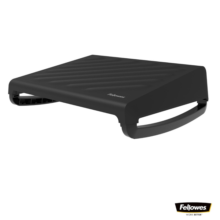 Suport ergonomic pentru picioare, Fellowes Breyta, 3 inaltimi reglabile, balansare optionala, portabil, pentru munca hibrida si home office, negru