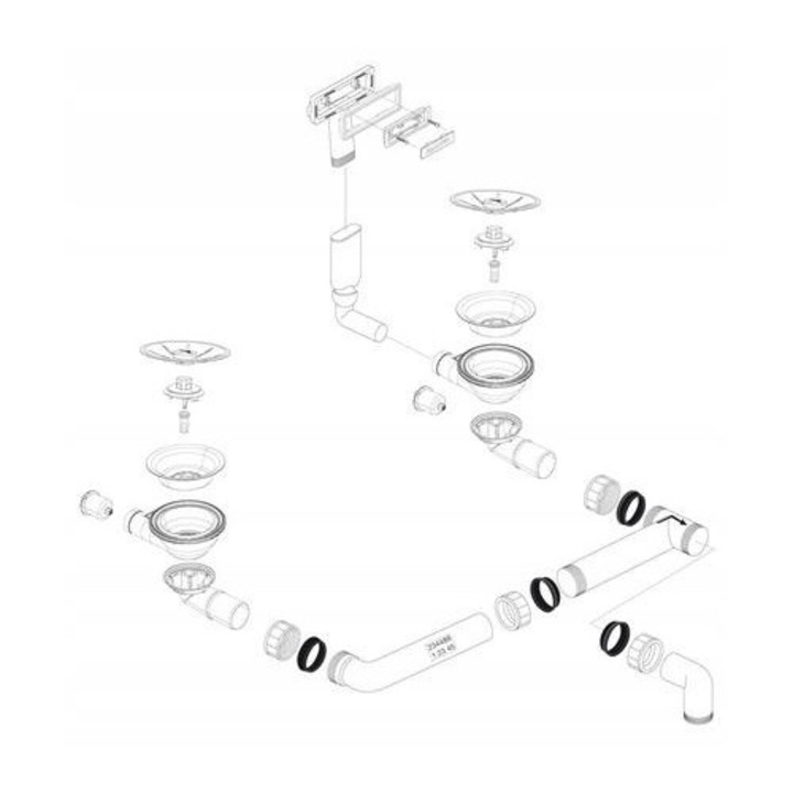 Сифон Blanco 234488 за мивки, 2x 3 1/2 InFino, оригинален, повредена опаковка