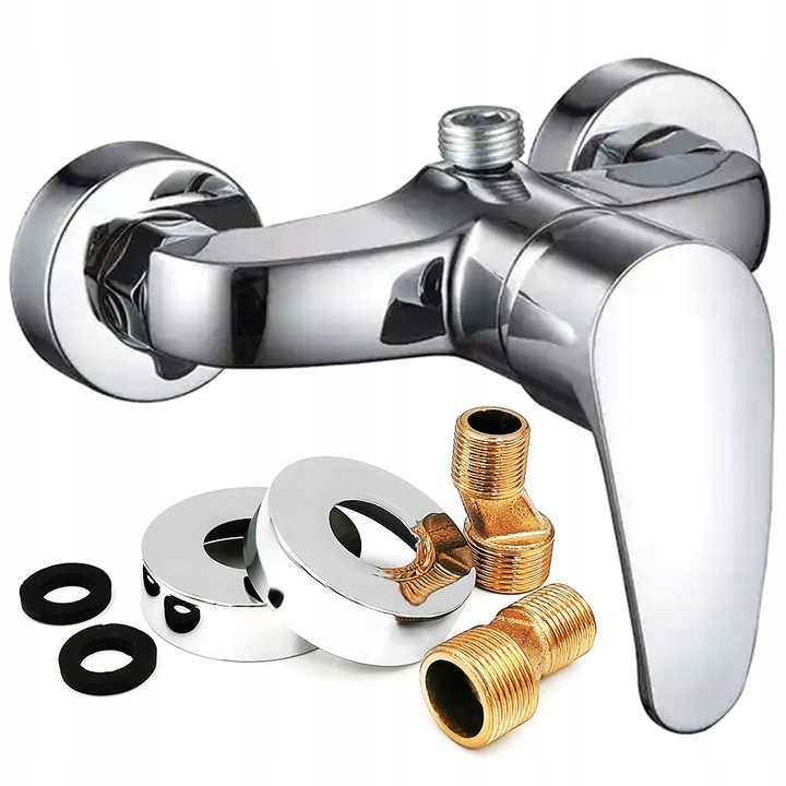 Стенен душ смесител Scianna, хром, сребрист, за премиум душ кабина