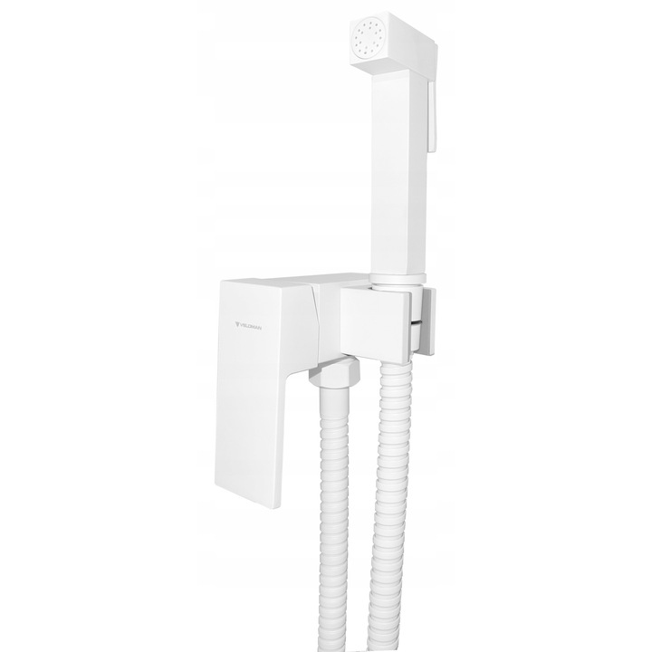 Baterie bideta QUADRO, Veldman, montaj perete, finisaj alb mat, set complet