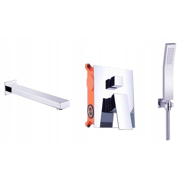 QUADRO vékony csaptelep, Veldman, 2-funkciós, króm, méretei 18x13cm