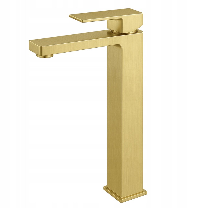 Veldman Quadro mosdócsaptelep, magas, sárgaréz, szálcsiszolt arany felület, beépített perlátorral