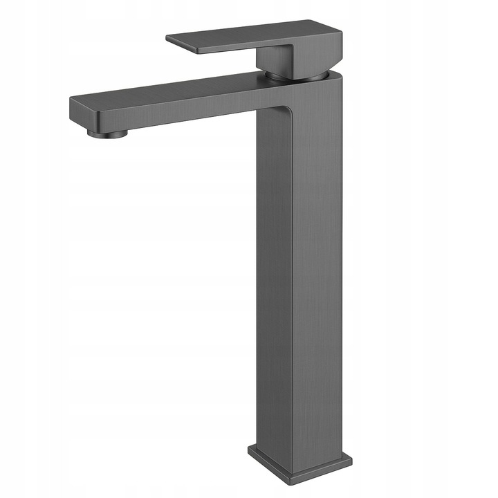 Veldman Quadro magas mosdócsaptelep, grafit, perlátorral, pultra szerelhető