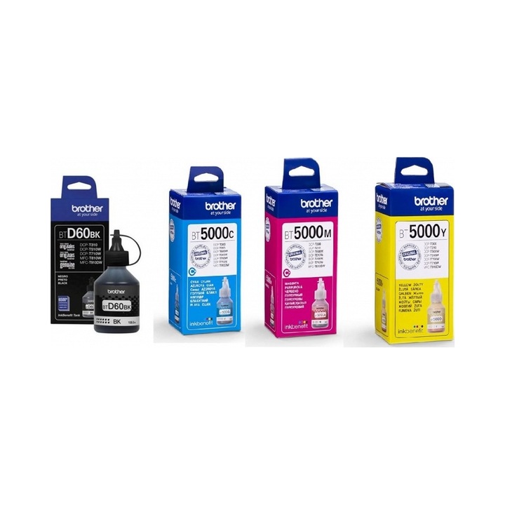 Brother BTD60BK + BT5000CMY tintapatron készlet, 4 darab, fekete, cián, magenta, sárga