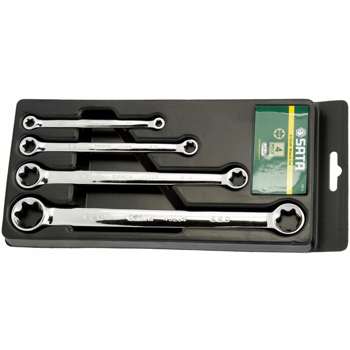 Set 4 chei torx E8-E24, SATA, crom-vanadiu, finisaj satinat