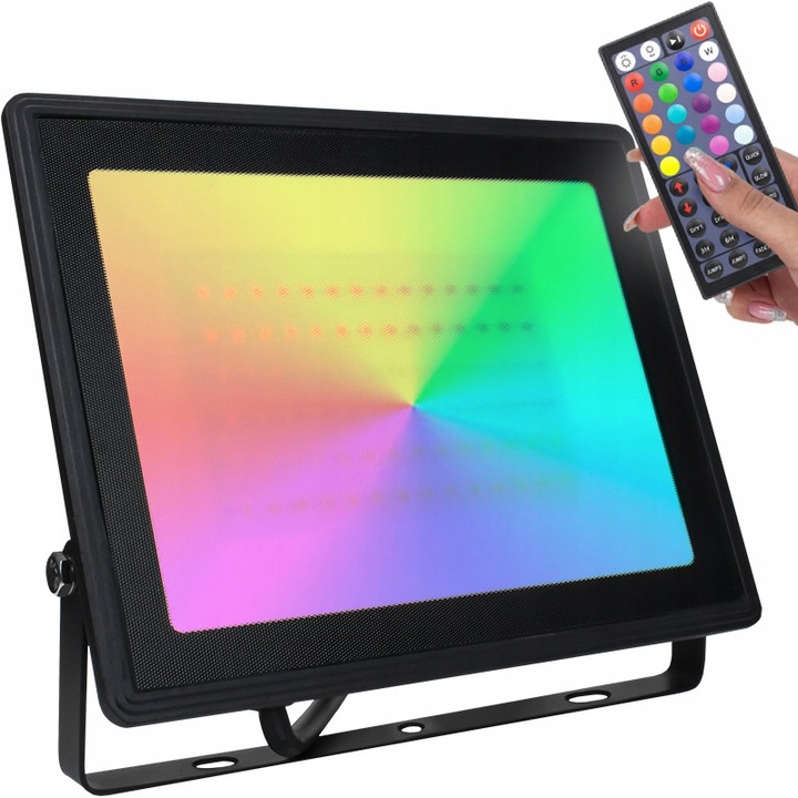 LED RGB външно осветление 50W, IP65, многоцветно, дистанционно управление, 205x160x26mm