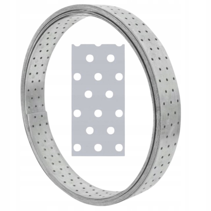 Banda montaj 10 m, 60 mm x 2 mm, otel zincat, perforata