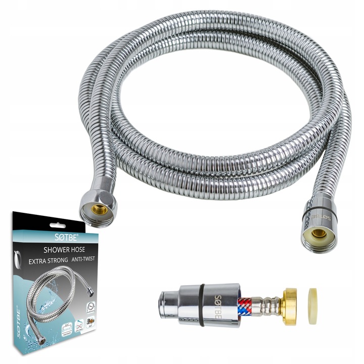 Hose de dus SOTBE LARK-SOHO-2, 150 cm, crom, antiskret, metalic