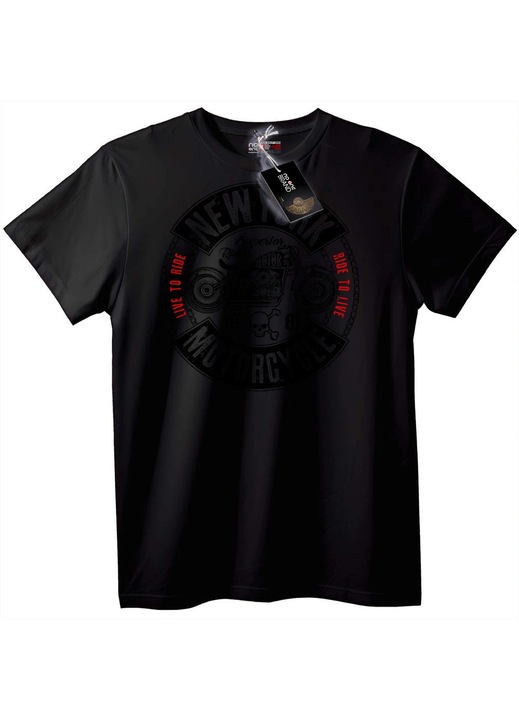 Tricou New York Motocicletă, Negru