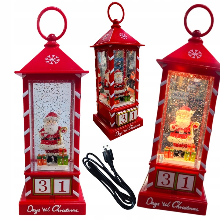 Lampion LED Craciun, 31x10,5cm, figura, iluminare calda, set decorativ