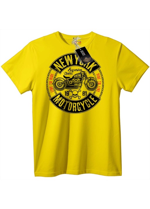 Tricou New York Motocicletă, Galben