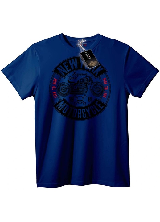 Tricou New York Motocicletă, Bleumarin