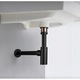 Черен сифон за мивка, Forb, от неръждаема стомана, регулируема височина, за мивки със или без преливник